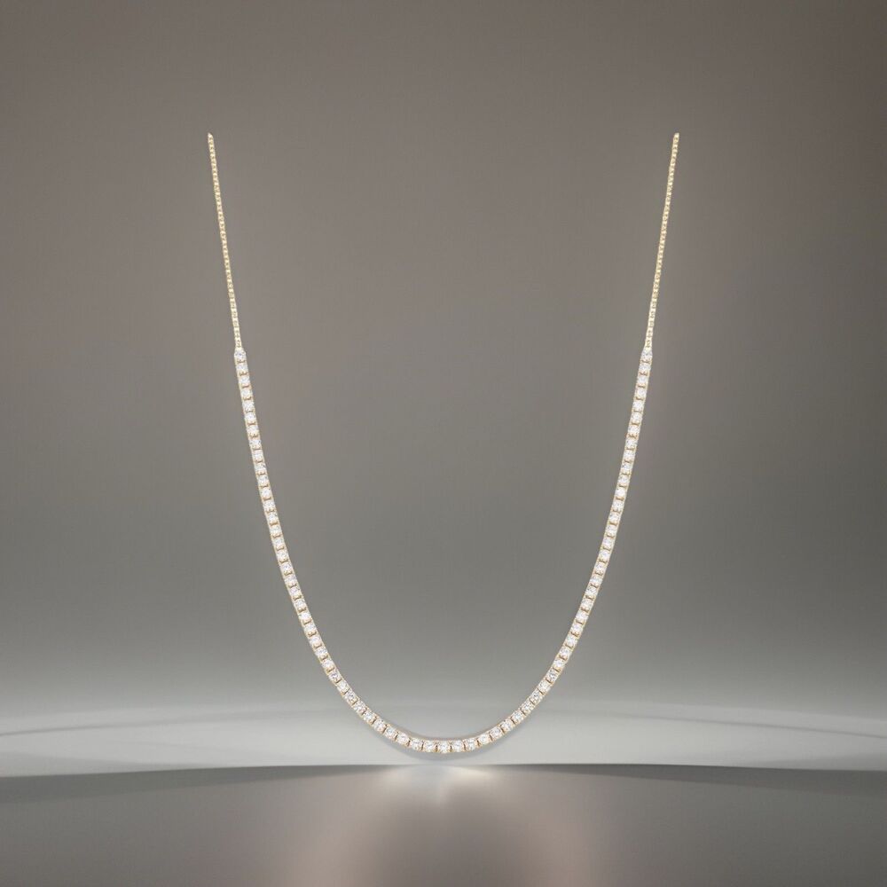 Brilliance Fine Jewelry Sterling Silver 14KT Gold Plated CZ Adjustable Necklace